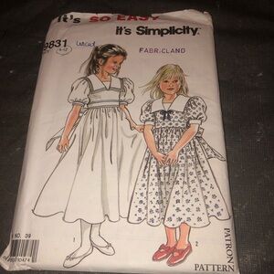 Vintage 1991 simplicity 9831 -4-12dress with full skirt/sailor collar. Sewing
